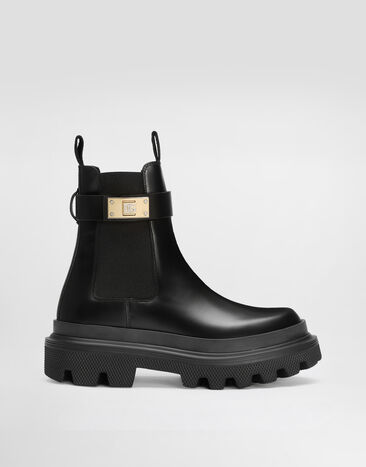 Dolce & Gabbana Stiefelette aus Kalbsleder Schwarz CT1002AB640
