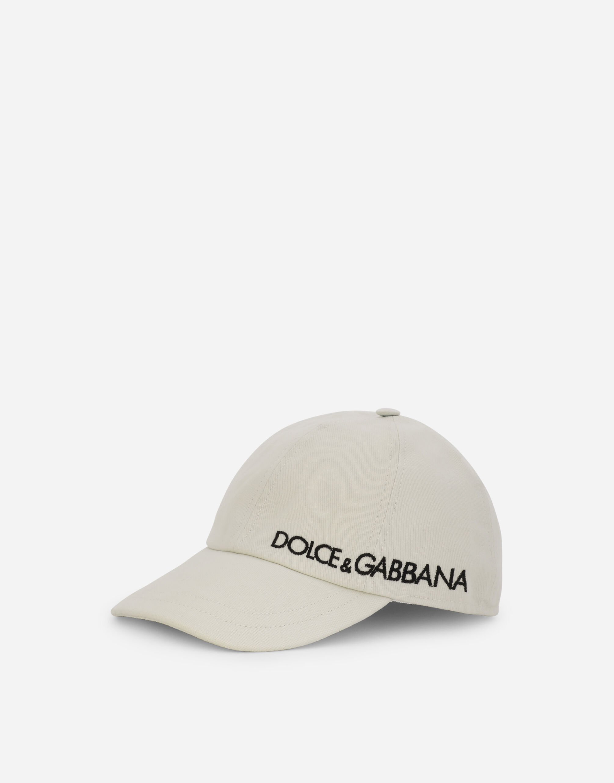Dolce&Gabbana Baseball cap with Dolce&Gabbana embroidery Beige LB4H80G7JV2