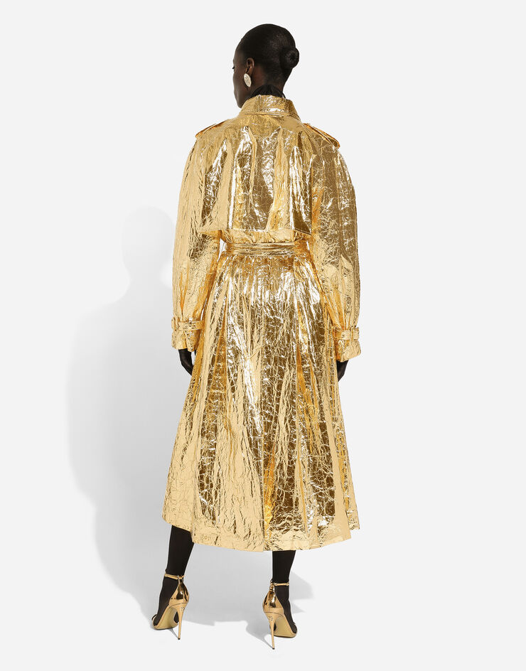 Dolce & Gabbana Foiled fabric trench coat Oro F0Z66TFUSZF