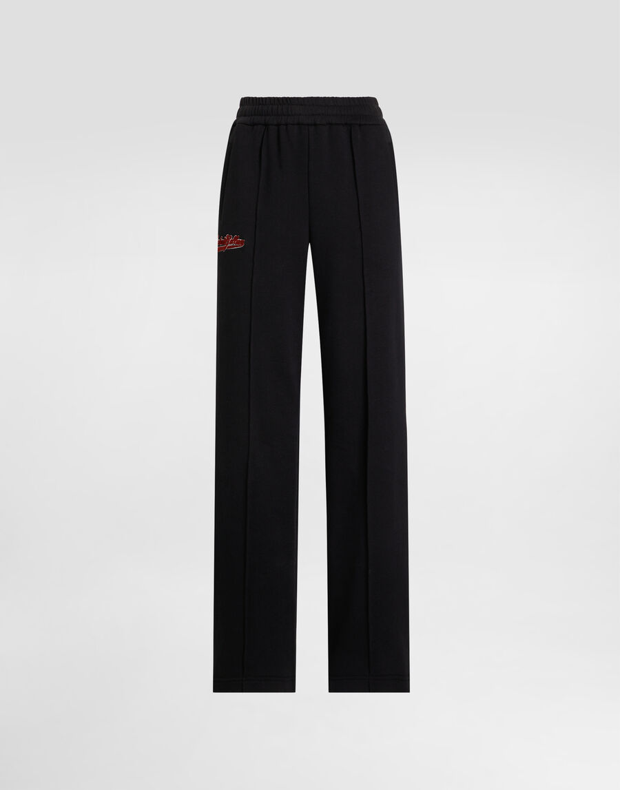 Fleece jogging pants with patch