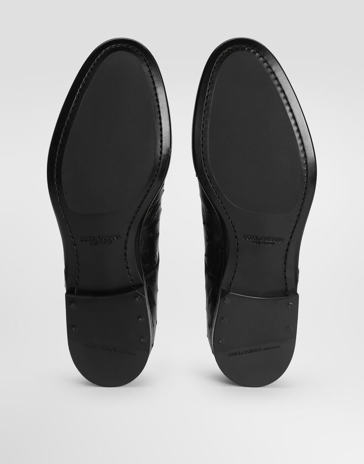 Dolce & Gabbana حذاء ديربي من جلد نعام Dolce & Gabbana حذاء ديربي من جلد نعام أسود A10939A8M90