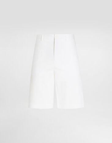 Dolce & Gabbana Stretch cotton shorts with branded tag White GVC4HTFUFMJ