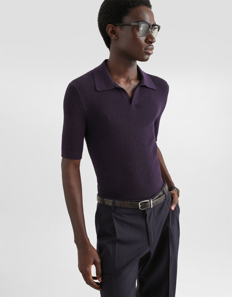 Dolce & Gabbana Rib knit polo shirt  GXZB5TJGMK7