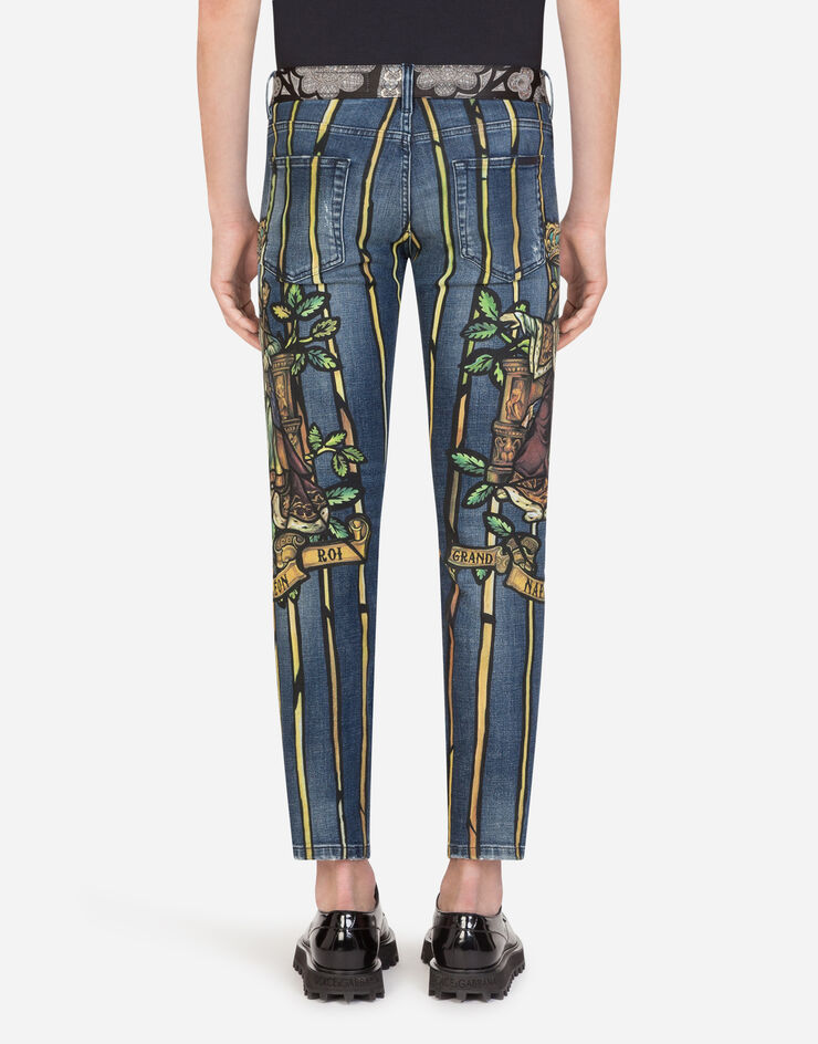 Dolce & Gabbana STRETCH SKINNY JEANS WITH NAPOLEON PRINT MULTICOLORED GYC4LDG8CD3