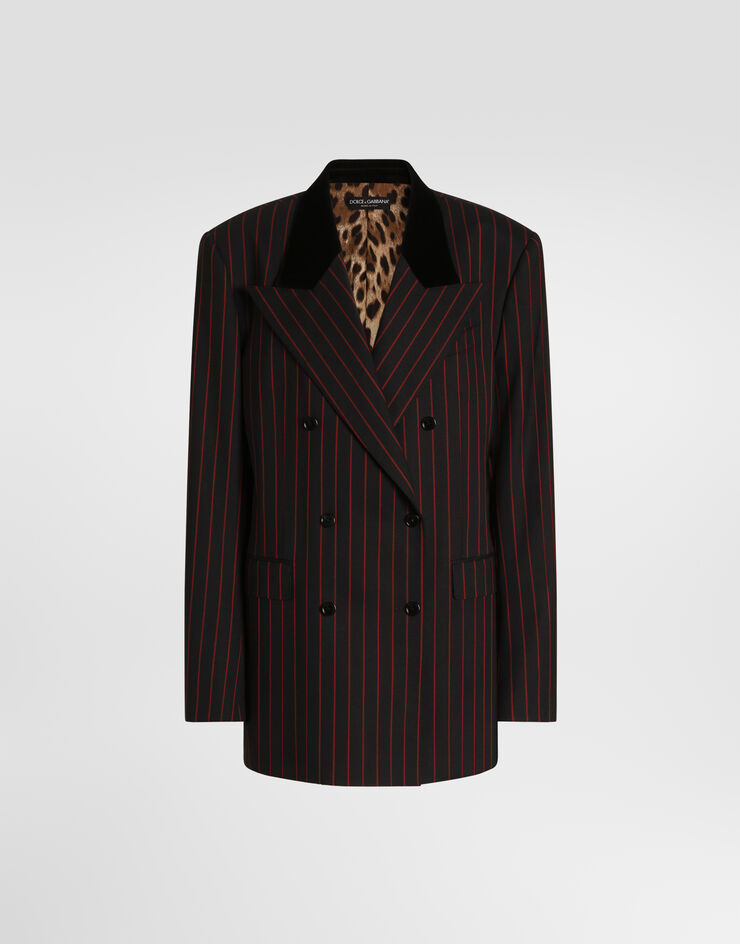 Dolce & Gabbana 西装外套 羊毛 双排扣 细条纹效果 多色 F2JALTFRBDU