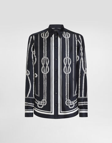 Dolce & Gabbana Marina-print silk twill martini shirt Multicolor G5ML1THI143