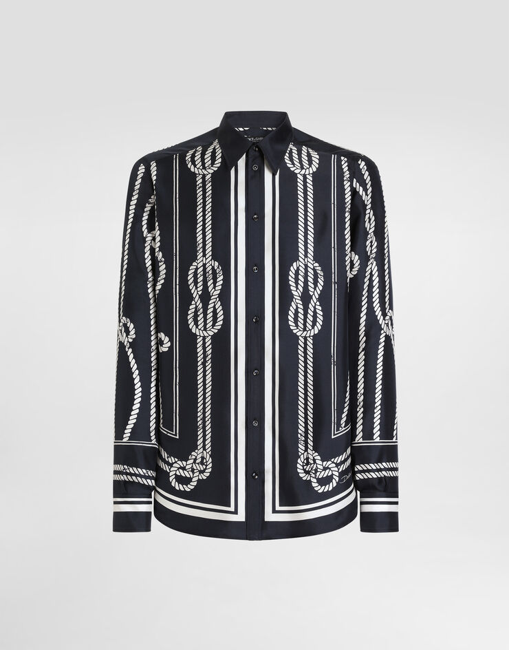 Dolce & Gabbana Marina-print silk twill martini shirt Multicolor G5ML1THI143