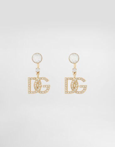 Dolce & Gabbana Earrings with DG logo and rhinestones Gold WEN6L1W1111
