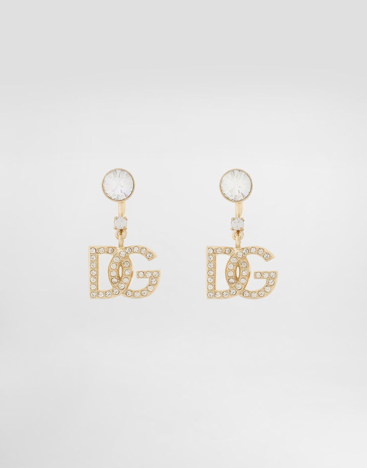 Dolce & Gabbana Серьги с логотипом DG и стразами золотой WEN6L1W1111