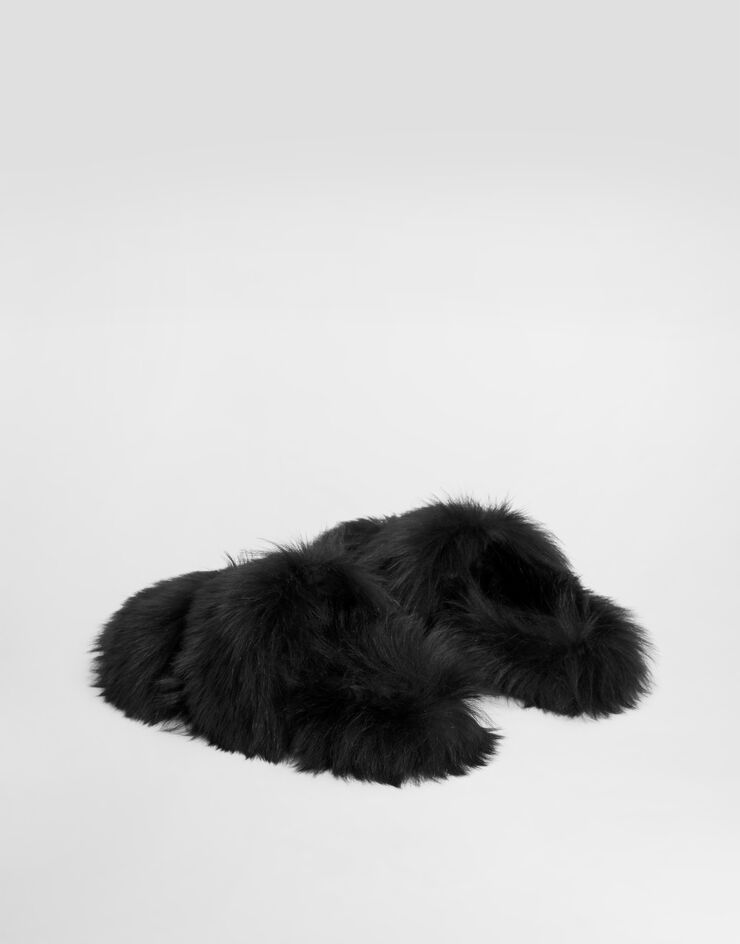 Dolce & Gabbana Shearling slides Black CQ0712A9Y88