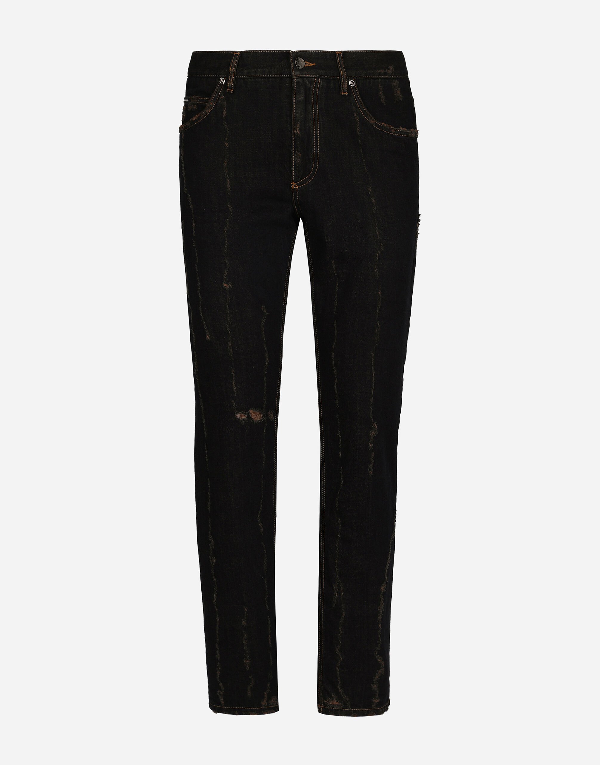 Dolce & Gabbana Overdyed regular fit jeans with subtle abrasions Multicolor G9NL5DG8GW9