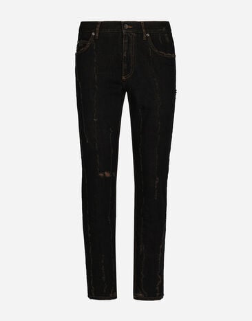 Dolce&Gabbana Overdyed regular fit jeans with subtle abrasions Multicolor GY07LDG8JT3
