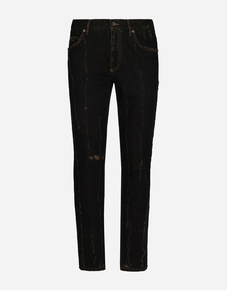 Dolce & Gabbana Overdyed regular fit jeans with subtle abrasions Multicolor GYJCCDG8JF0