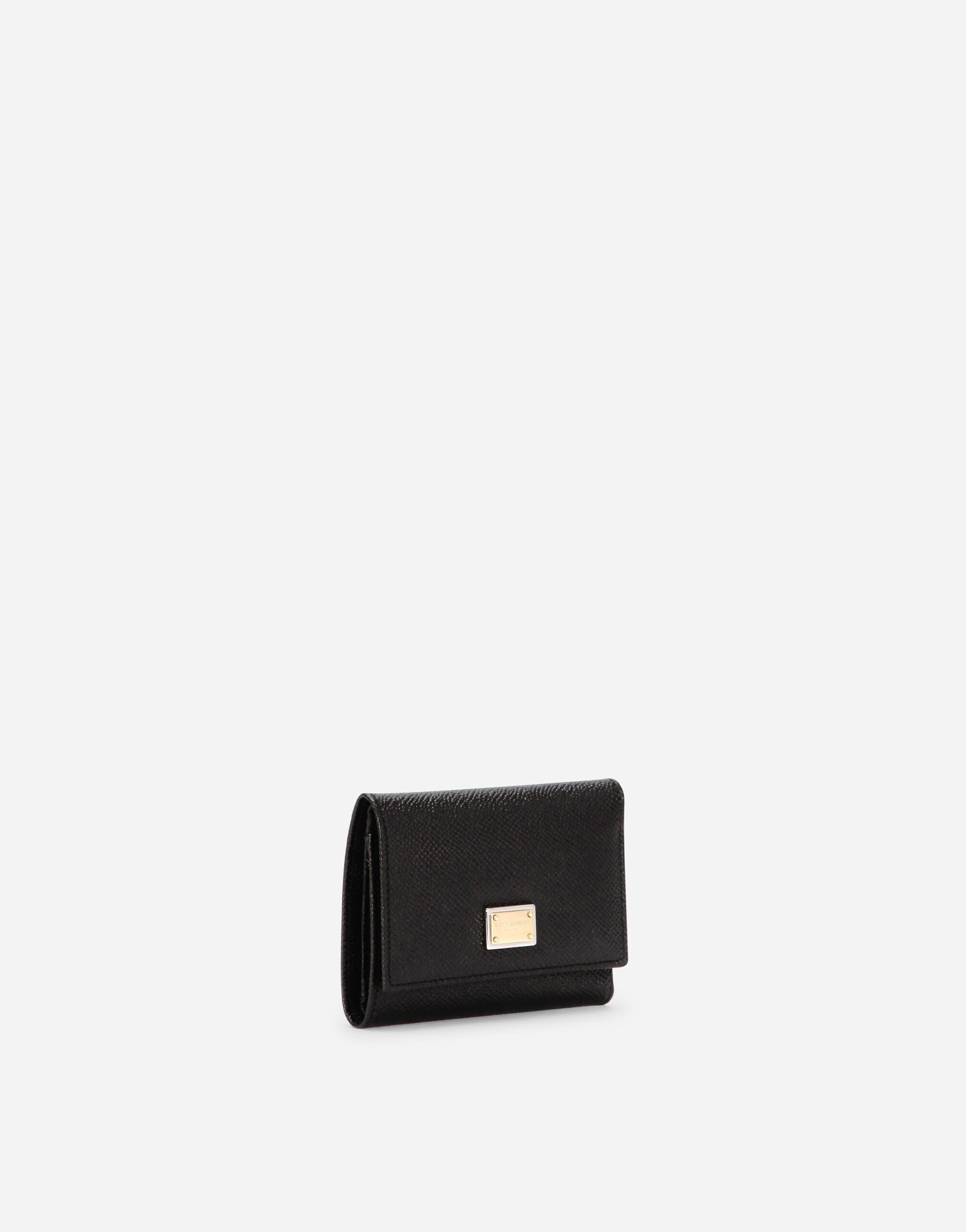 Dauphine calfskin wallet with branded tag