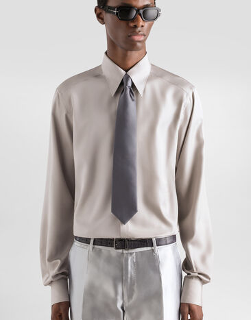 Dolce & Gabbana Silk poplin gold shirt  G5NP9TFU1SU