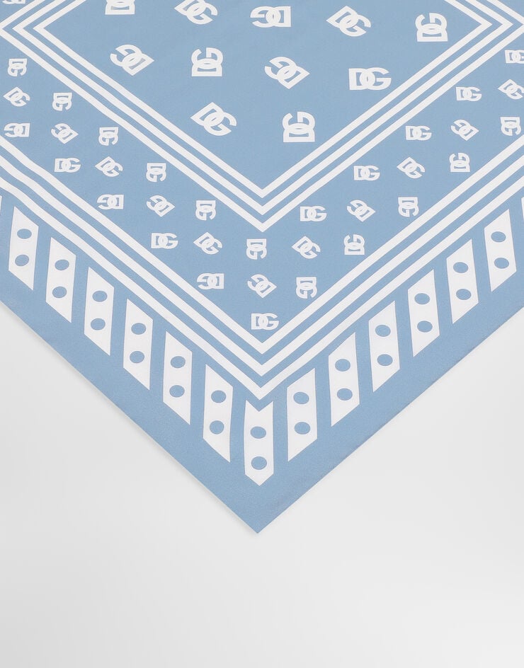 Dolce & Gabbana Silk twill foulard with all-over DG logo print (50x50) Dolce & Gabbana Silk twill foulard with all-over DG logo print (50x50) Light Blue FN093RGDB7Y