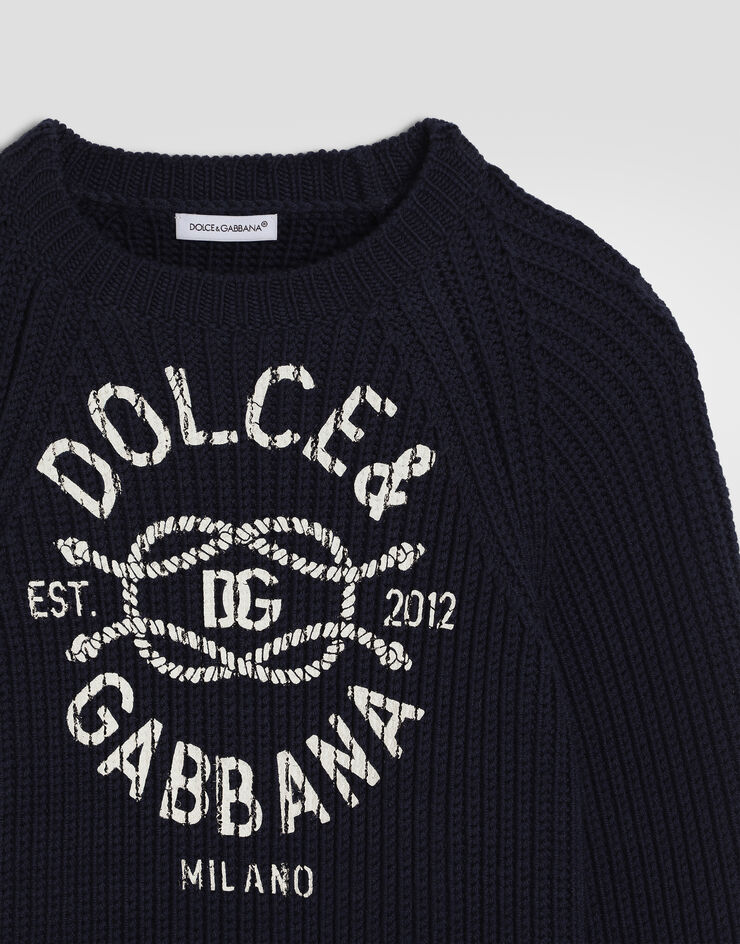 Dolce & Gabbana Jersey en lana virgen Blue L4KWI7JDVLJ