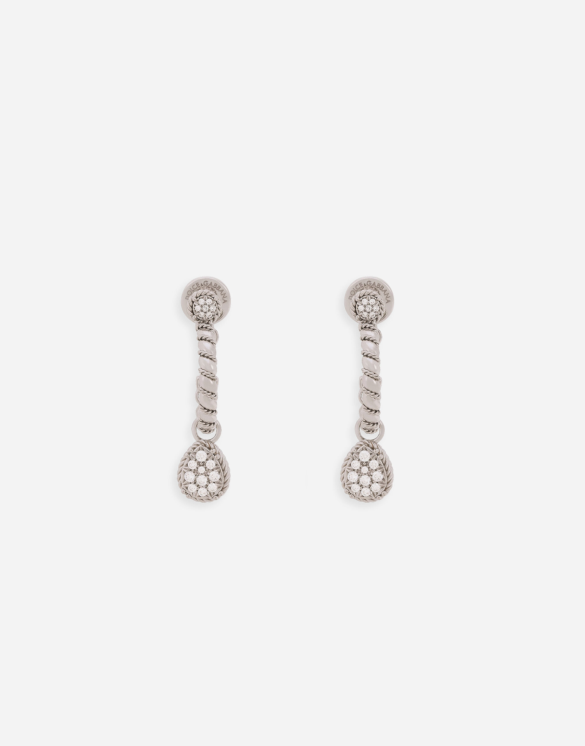 Dolce & Gabbana Easy Diamond earrings in white gold 18kt and diamonds pavé White WSQA1GWTSQS