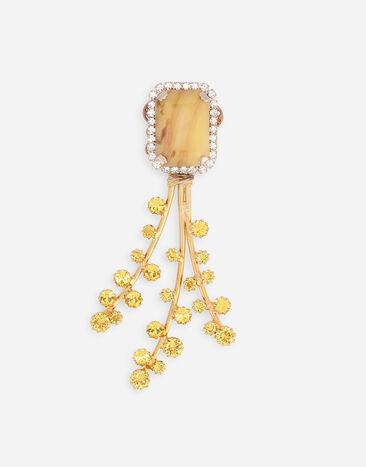 Dolce & Gabbana Metal brooch with rhinestones Gold WPP1T1W1111