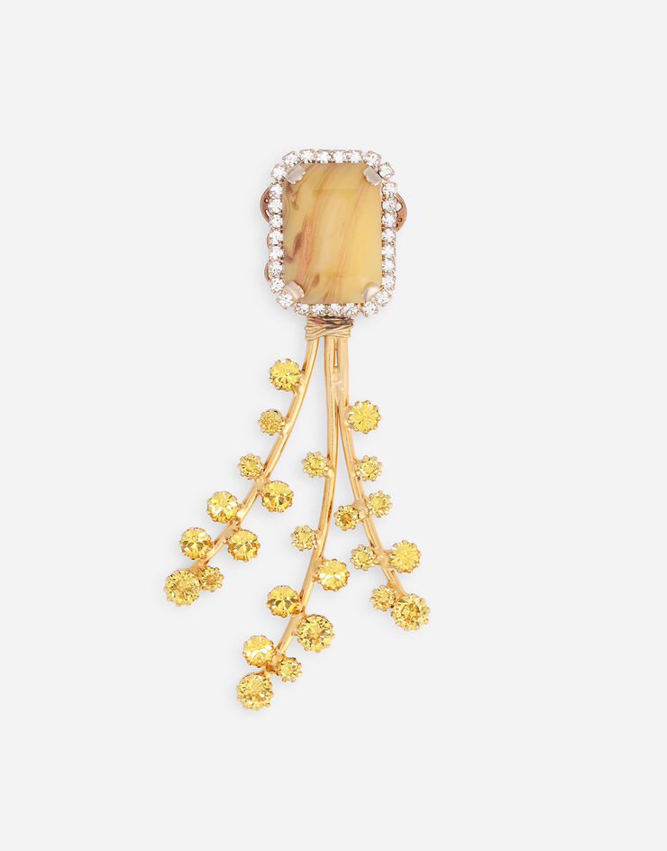 Dolce & Gabbana Metal brooch with rhinestones Gold WPO1M5W1111