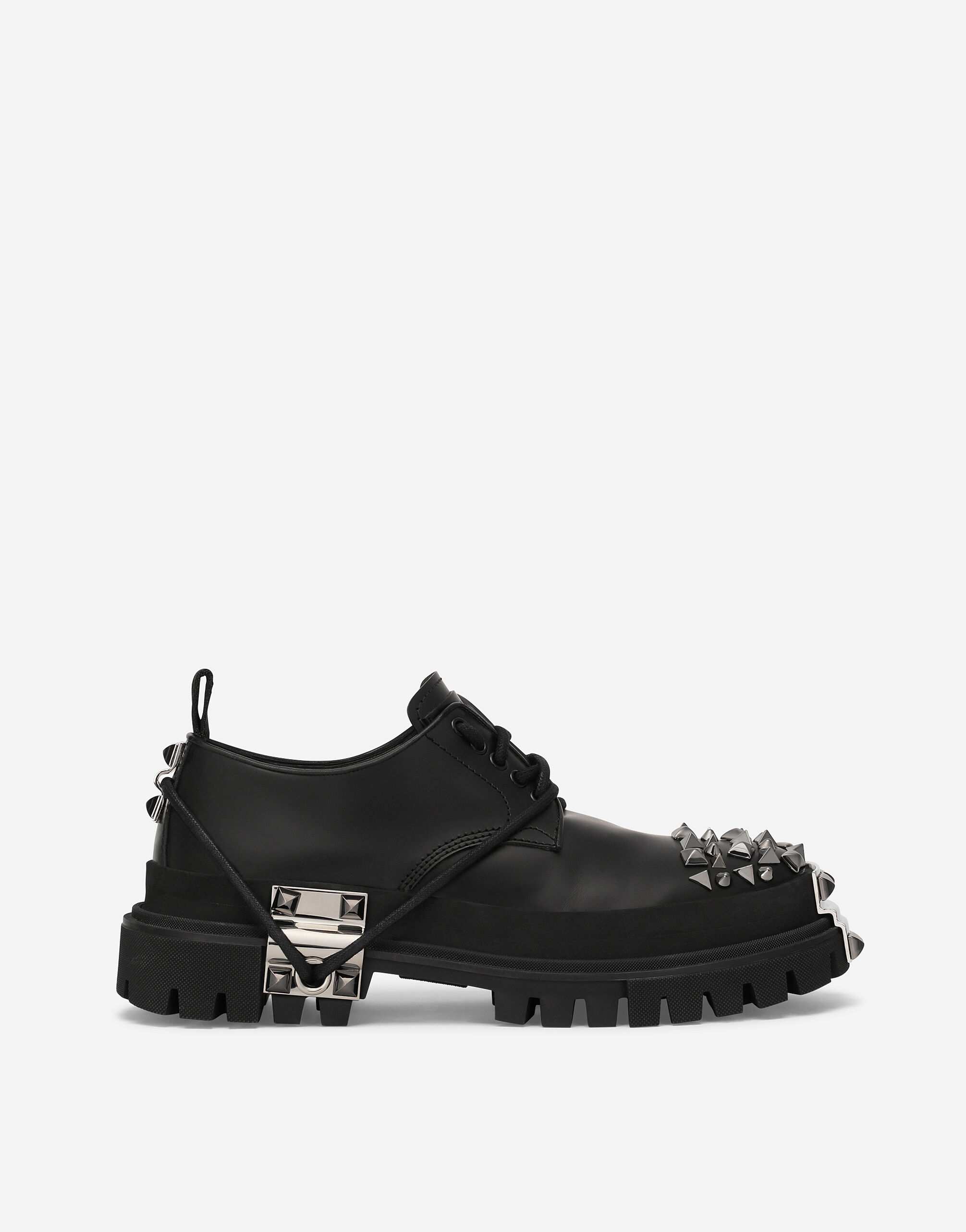 Studded calfskin hi-trekking Derby shoes in Multicolor for Men