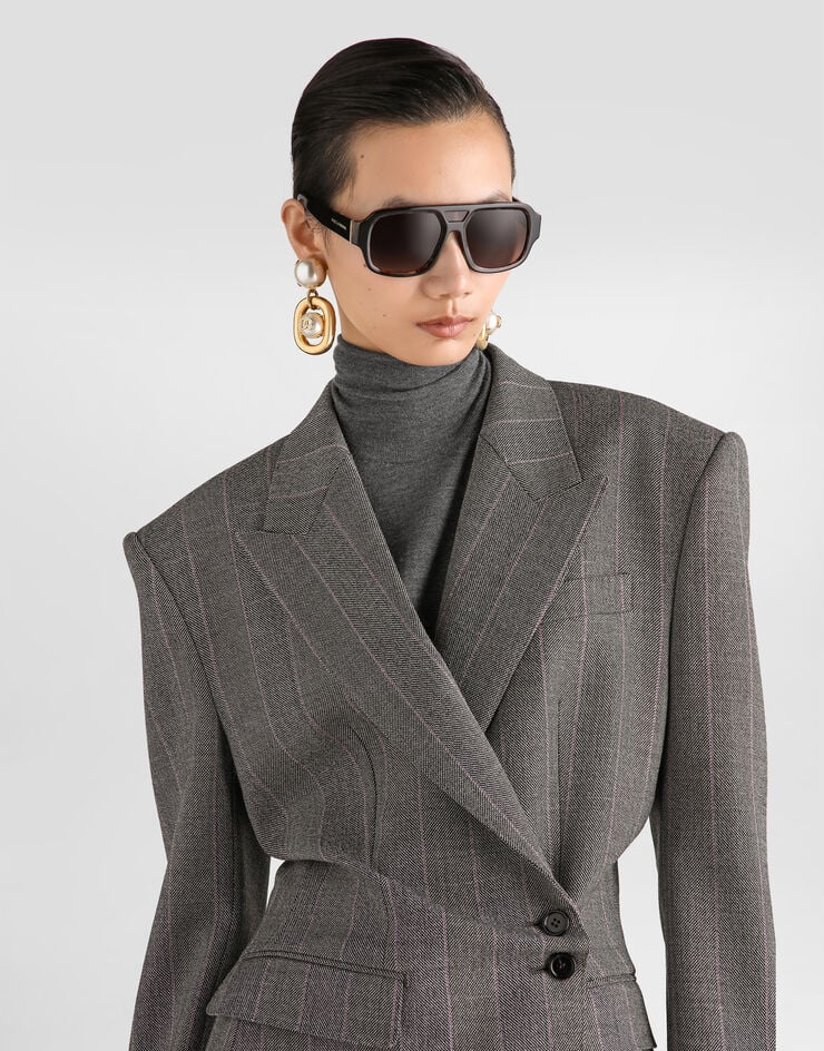 Dolce & Gabbana 西装外套 羊毛 双排扣 粉笔条纹 多色 F2JBDTFRBDP