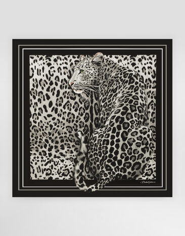 Dolce & Gabbana Fular en sarga de seda con estampado leopardo 90 x 90 Imprima FN090RGDCUV