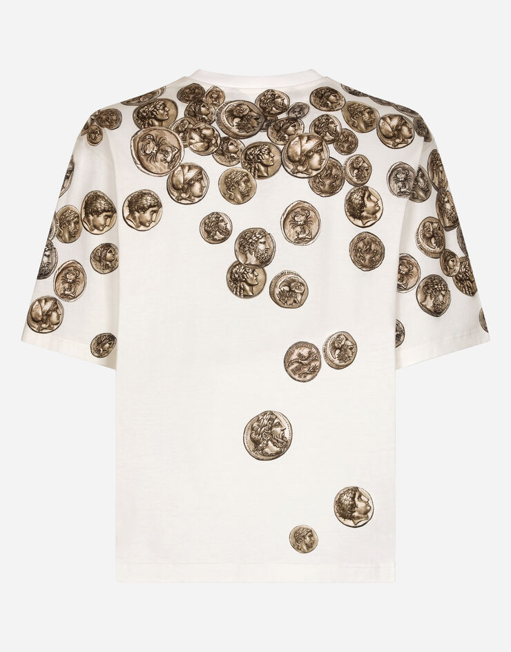 Dolce&Gabbana Coin print cotton T-shirt White G8PB8THI78G