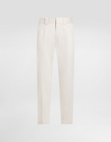 Dolce & Gabbana Tailored cotton pants Beige GP0R4TFUFL3