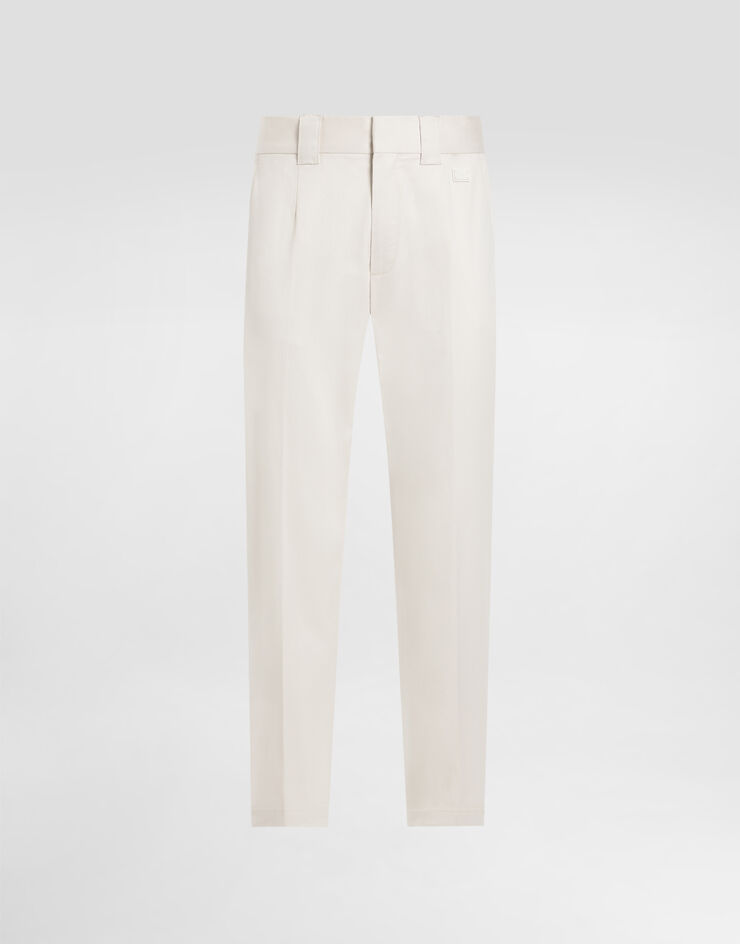 Dolce & Gabbana Tailored cotton pants Beige GP0R4TFUFL3