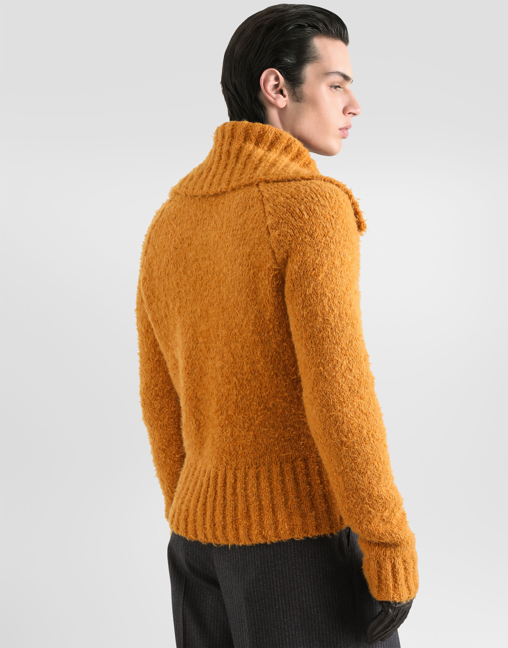Bouclé-effect sweater in Beige for Men | Dolce&Gabbana®