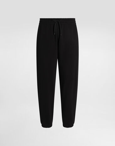 Dolce & Gabbana Stretch jersey jogging pants with embroidery Black GP0G4ZG7O2S