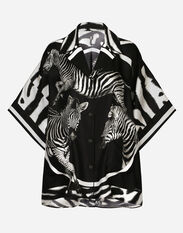 Dolce & Gabbana Short-sleeved twill shirt with zebra print Multicolor FXJ33TJEMO9
