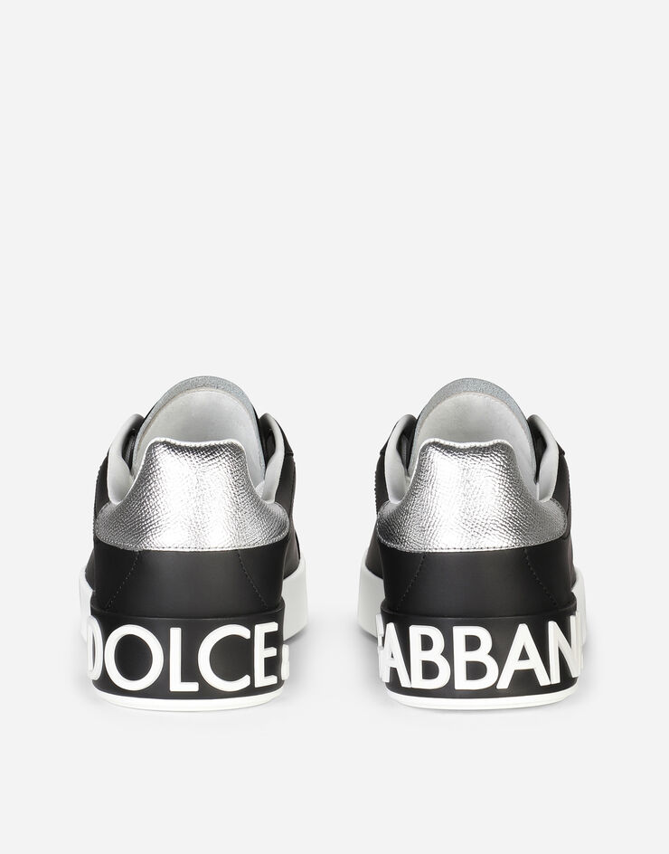 Dolce & Gabbana حذاء رياضي بورتوفينو نابا جلد العجل أسود/فضي CK1587AH527