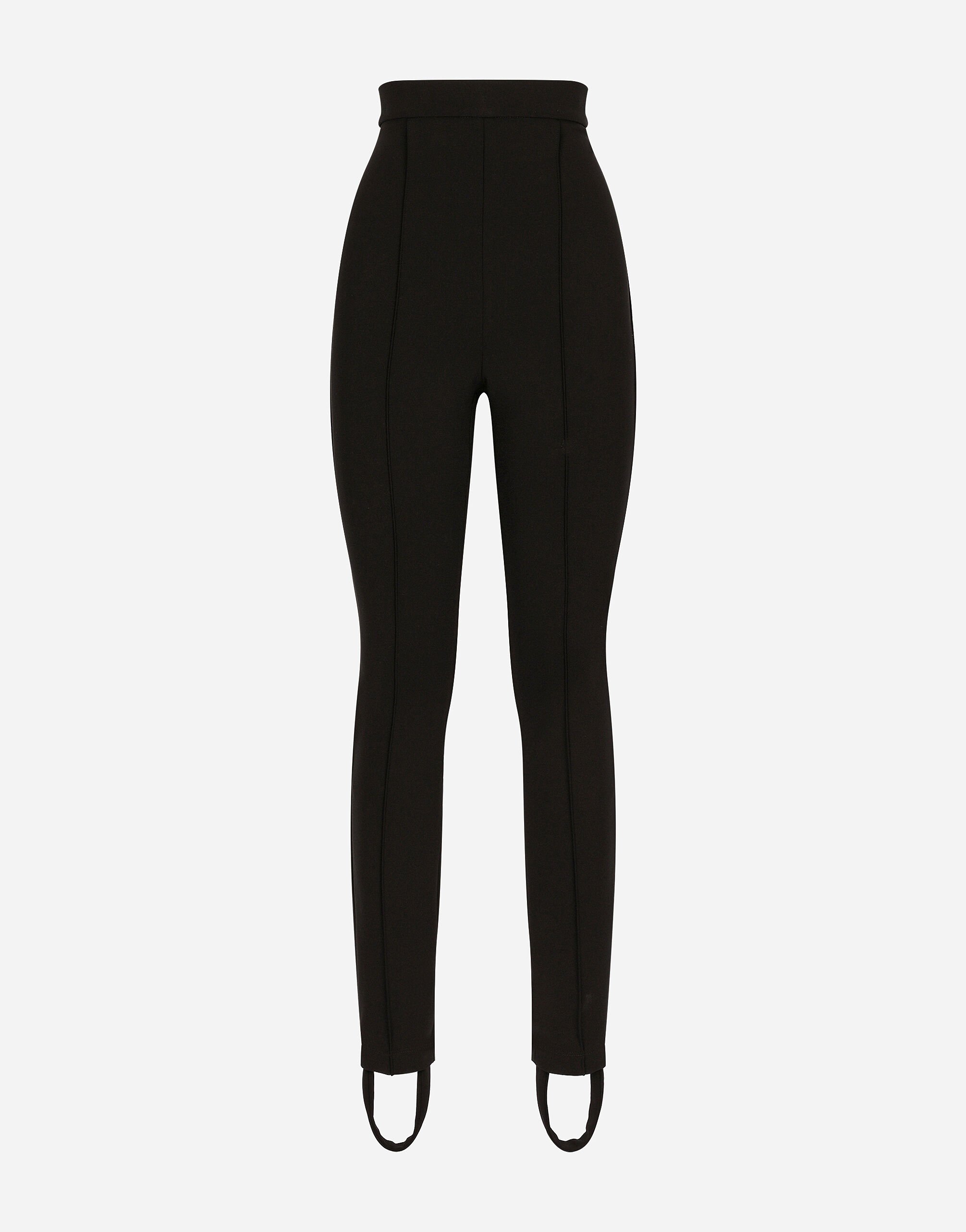 Dolce & Gabbana Jersey Milano rib leggings with stirrups Black F29XTTFUWD6