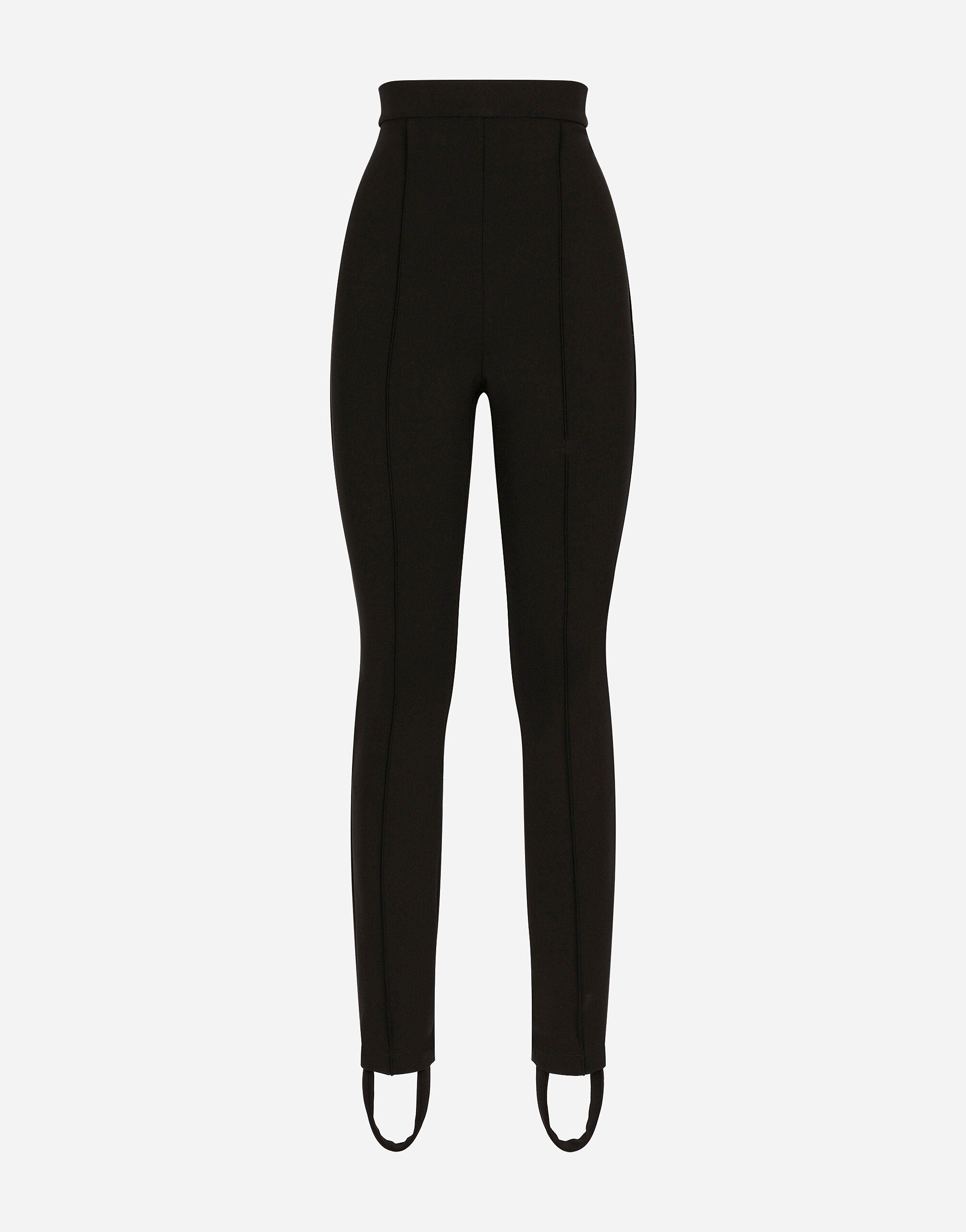 Leggings de punto milano con estribo en Negro de Mujer