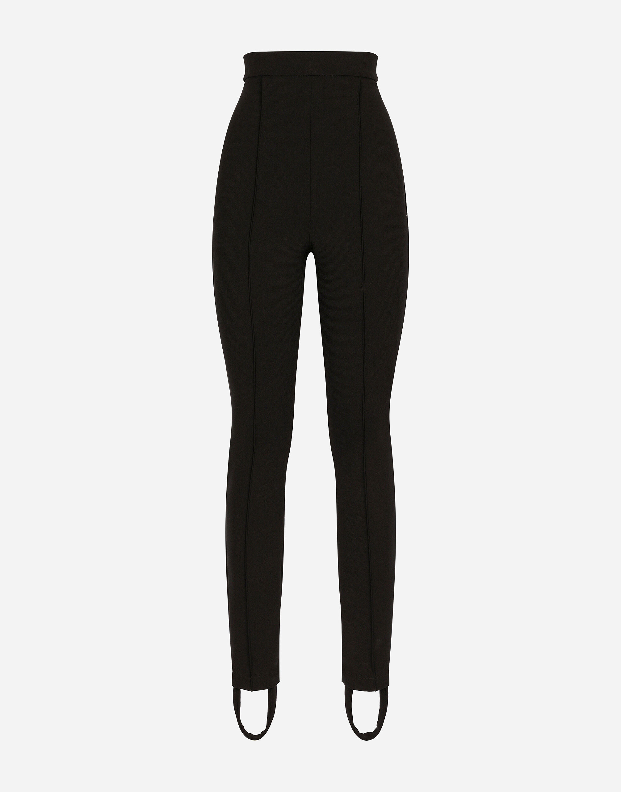 Dolce & Gabbana Jersey Milano rib leggings with stirrups Black FTAM0TFU28J