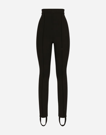 Dolce & Gabbana Jersey Milano rib leggings with stirrups Black FTAM0TFU28J
