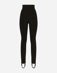 Dolce & Gabbana Jersey Milano rib leggings with stirrups Black FXV15ZJFMBC