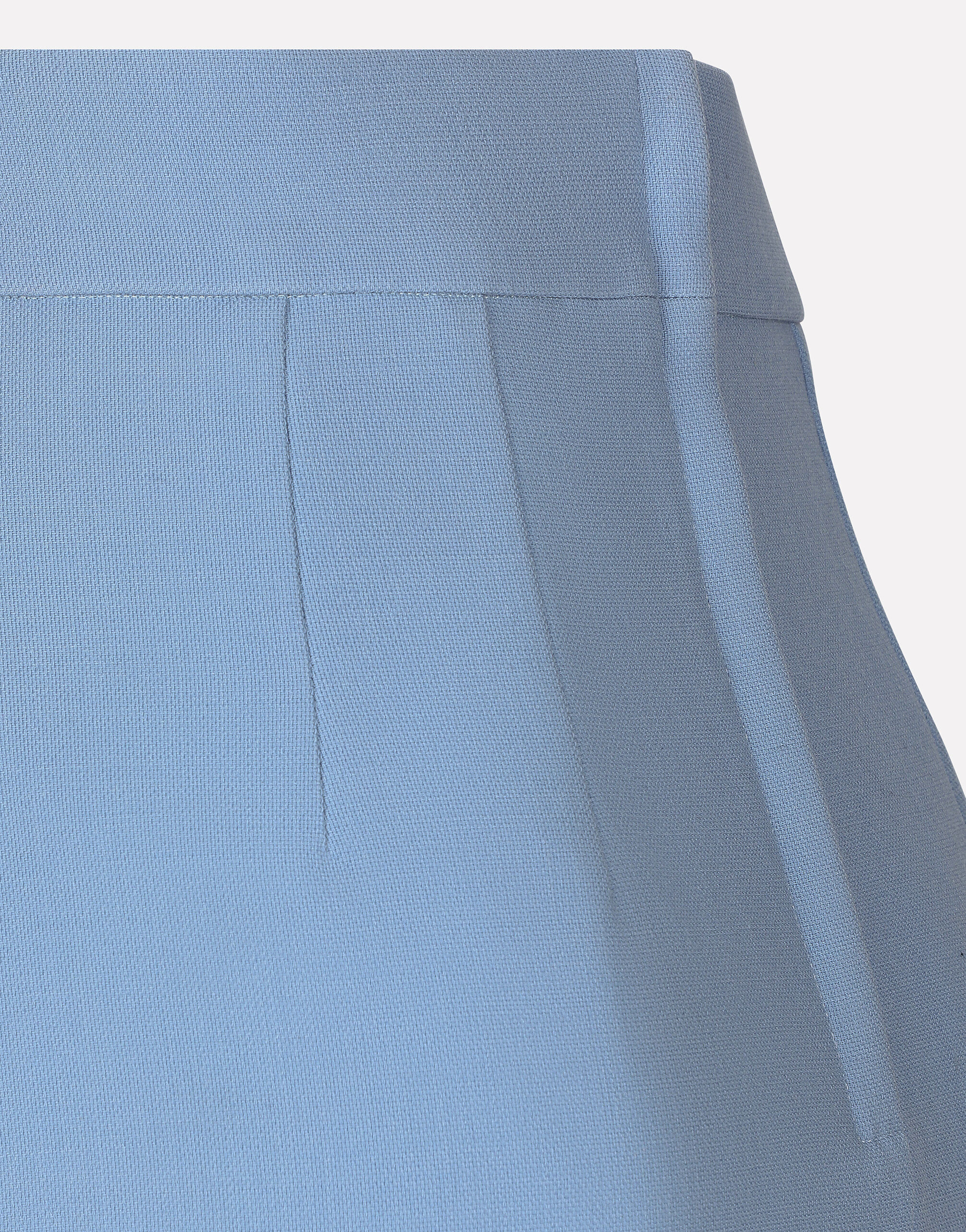 Calf-length wool crêpe pencil skirt with DG logo in Azure