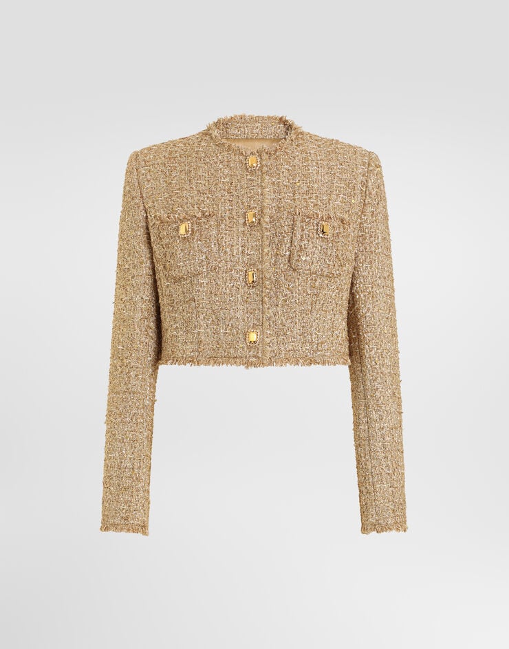 Dolce & Gabbana Lamé tweed jacket Gold F27KBZHUMXR