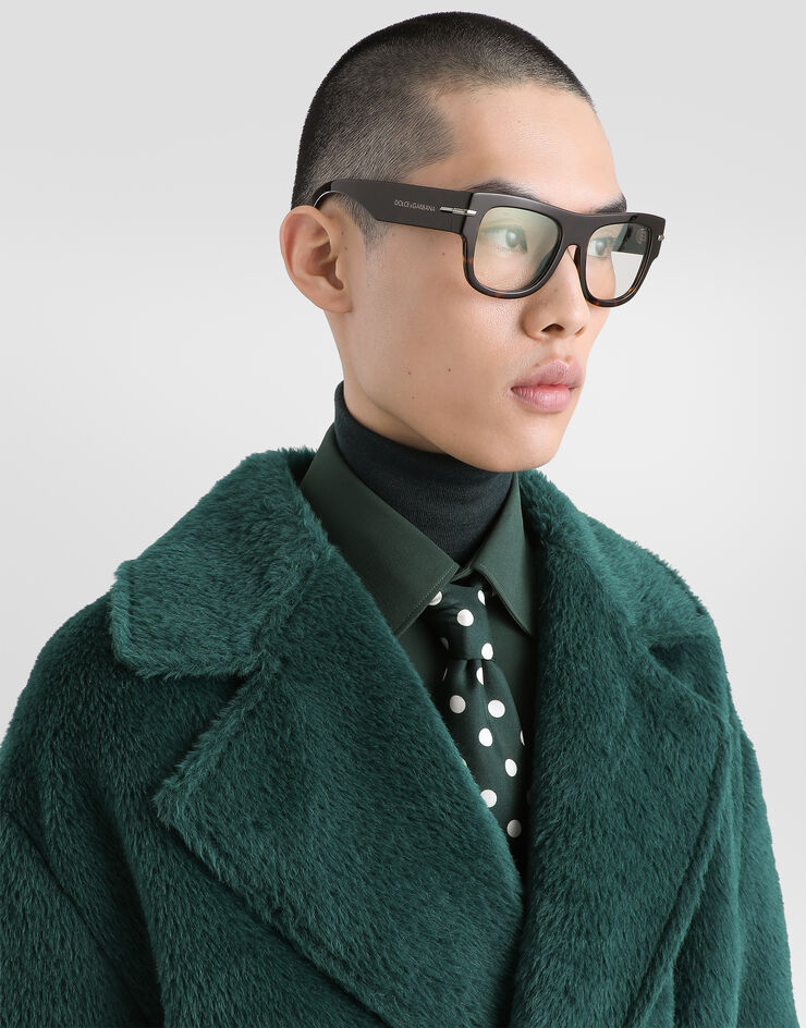 Dolce & Gabbana Single-breasted alpaca coat Green G054PTHU2BW