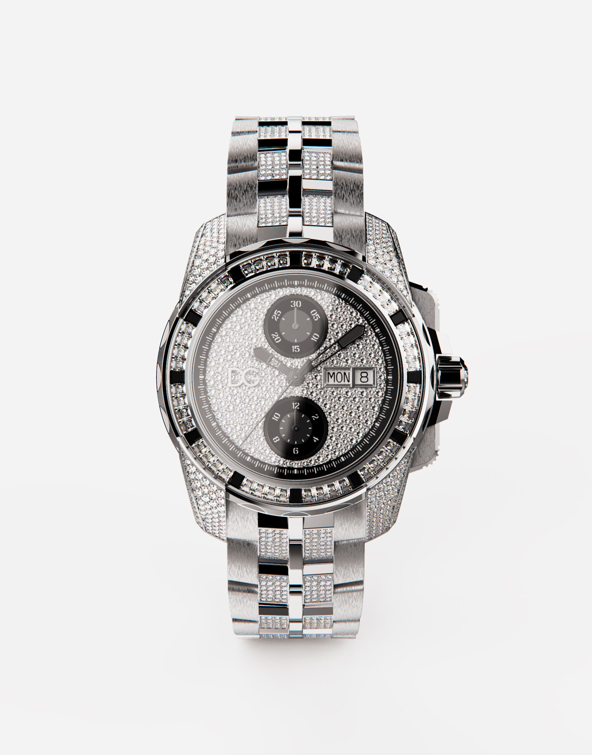 Gold watch with diamond pav in White Gold for Dolce Gabbana US