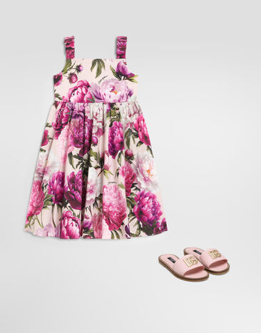 Dolce & Gabbana Peony-print poplin dress Multicolor L54DV5G7QZX