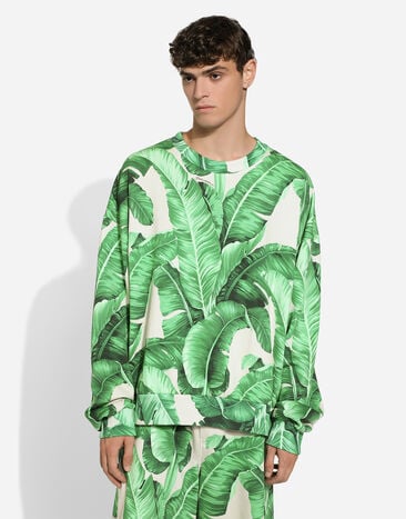 Dolce & Gabbana Round-neck sweatshirt with banana tree print Print G9AQVTHI7X6