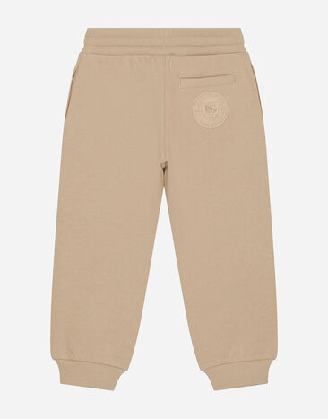 Dolce & Gabbana Jersey jogging pants with DG logo Beige L4JPIGG7NXC