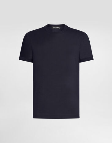 Dolce & Gabbana Short-sleeved silk t-shirt Grey G8ST1TFU75F