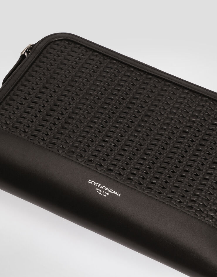 Dolce & Gabbana Atene plongé calfskin clutch bag Dolce & Gabbana Atene plongé calfskin clutch bag Black BM2528AN419