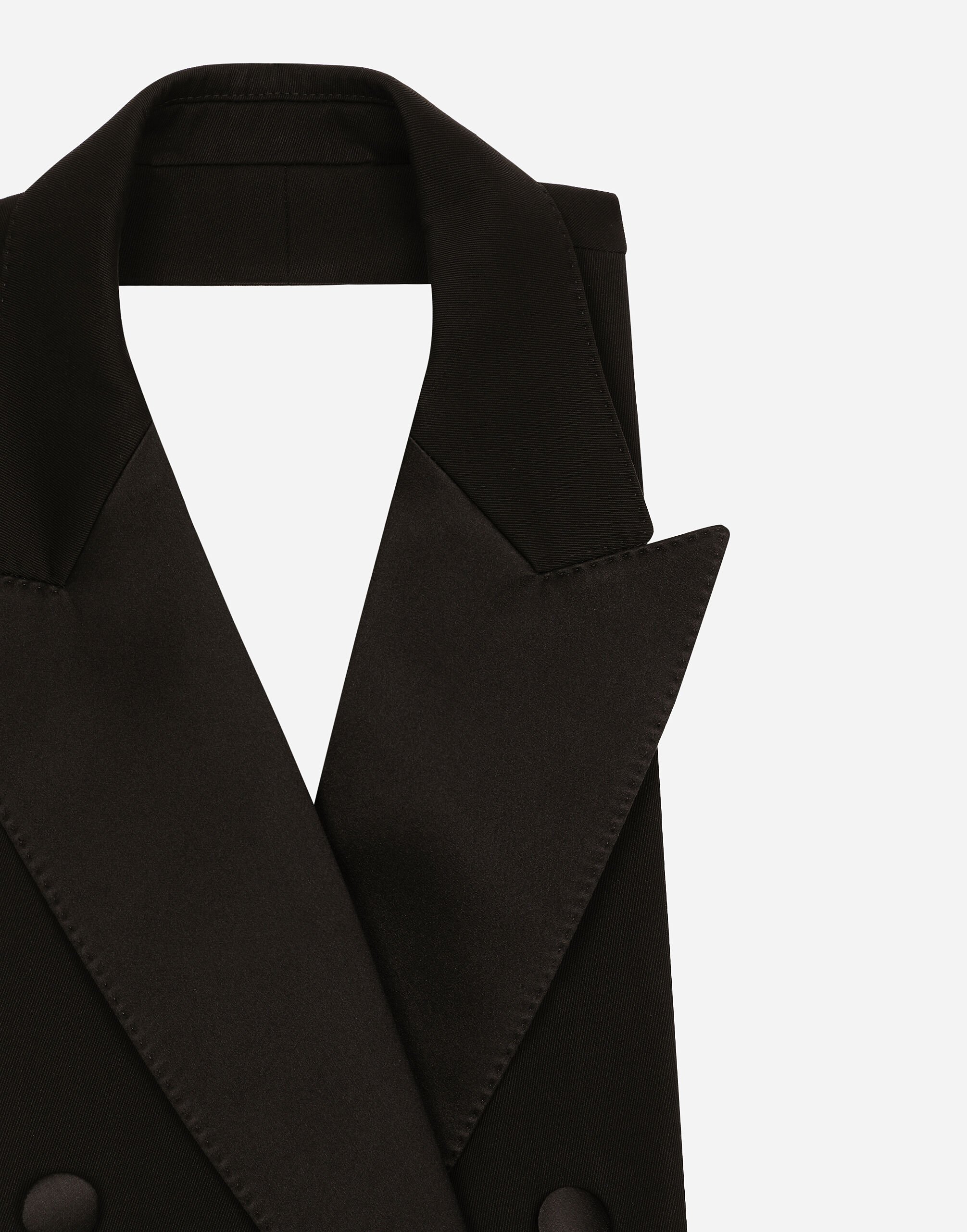 アウターその他 DOLCE & GABBANA Woman Waistcoat Black F7AI8TGDCRJ N0000 Double-breasted wool gabardine waistcoat in Black for Women