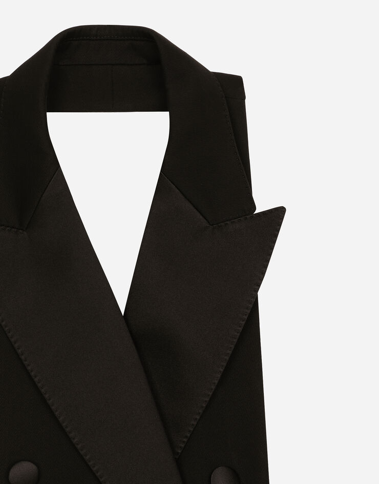 Dolce & Gabbana Double-breasted wool gabardine waistcoat ブラック F79DETFU28J